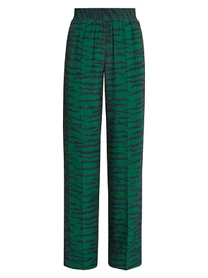 Printed Elasticized Trousers