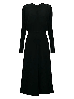 Stretch Dolman-Sleeve Midi-Dress