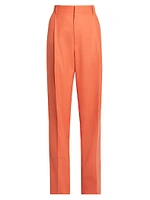 Straight-Leg Wool-Blend Trousers