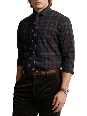 Plaid Button-Front Shirt