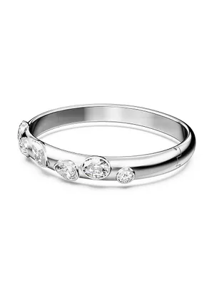 Dextera Rhodium-Plated & Crystal Mixed Cuts Bangle