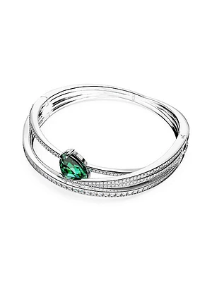 Hyperbola Rhodium-Plated & Swarovski Crystal Bangle