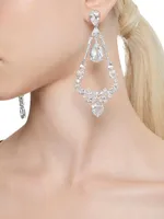 Mesmera Rhodium-Plated & Crystal Mixed Chandelier Earrings