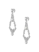 Mesmera Rhodium-Plated & Crystal Mixed Chandelier Earrings