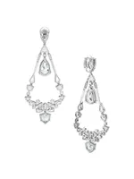 Mesmera Rhodium-Plated & Crystal Mixed Chandelier Earrings