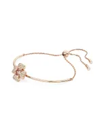 Idyllia Rose-Goldtone & Swarovski Crystal Four-Leaf Clover Charm Bracelet