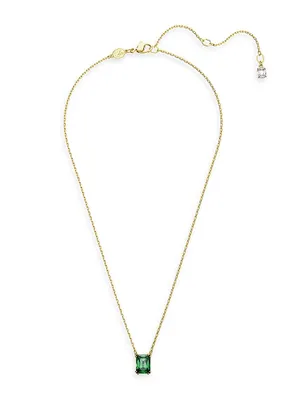Matrix Goldtone & Crystal Pendant Necklace