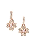 Idyllia Rose Goldtone & Crystal Clover Drop Earrings