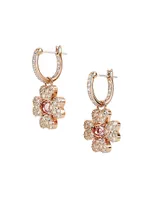 Idyllia Rose Goldtone & Crystal Clover Drop Earrings