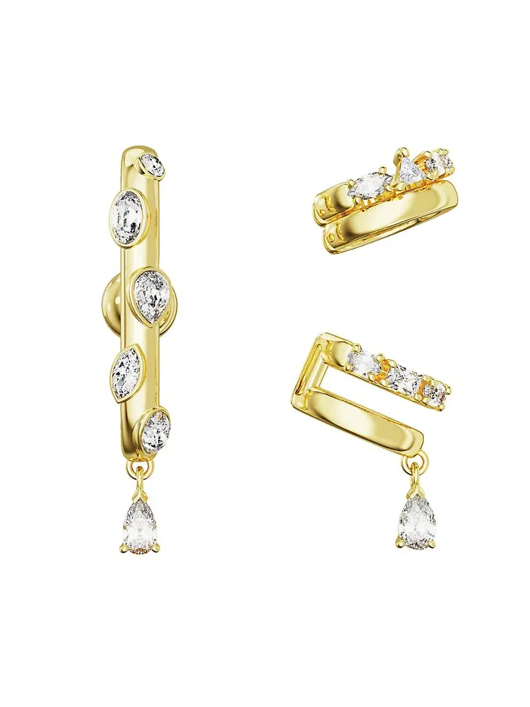 Dextera Goldtone & Crystal 3-Piece Ear Cuff Set