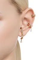 Dextera Goldtone & Crystal 3-Piece Ear Cuff Set