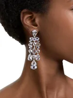 Mesmera Rhodium-Plated & Crystal Clip-On Earrings