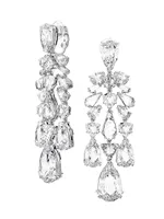 Mesmera Rhodium-Plated & Crystal Clip-On Earrings