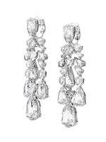 Mesmera Rhodium-Plated & Crystal Clip-On Earrings