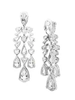 Mesmera Rhodium-Plated & Crystal Clip-On Earrings