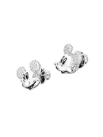 Disney100 Rhodium-Plated & Swarovski Crystal Mickey Mouse Stud Earrings
