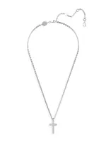 Insigne Rhodium-Plated & Crystal Pavé Small Cross Pendant Necklace