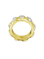 Imber Goldtone & Crystal Mixed Cuts Tube Ring