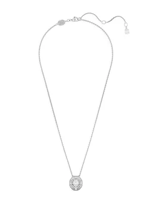 Mesmera Rhodium-Plated & Crystal Octagon Pendant Necklace