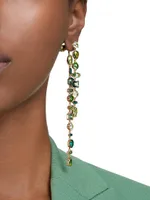 Gema Goldtone & Crystal Asymmetric Drop Earrings
