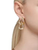 Dextera Goldtone & Crystal Mixed Cuts Interlocking Loop Earrings