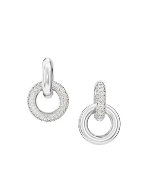 Dextera Rhodium-Plated & Crystal Hoop Earrings