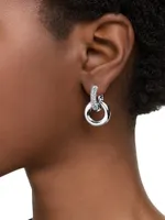 Dextera Rhodium-Plated & Crystal Hoop Earrings