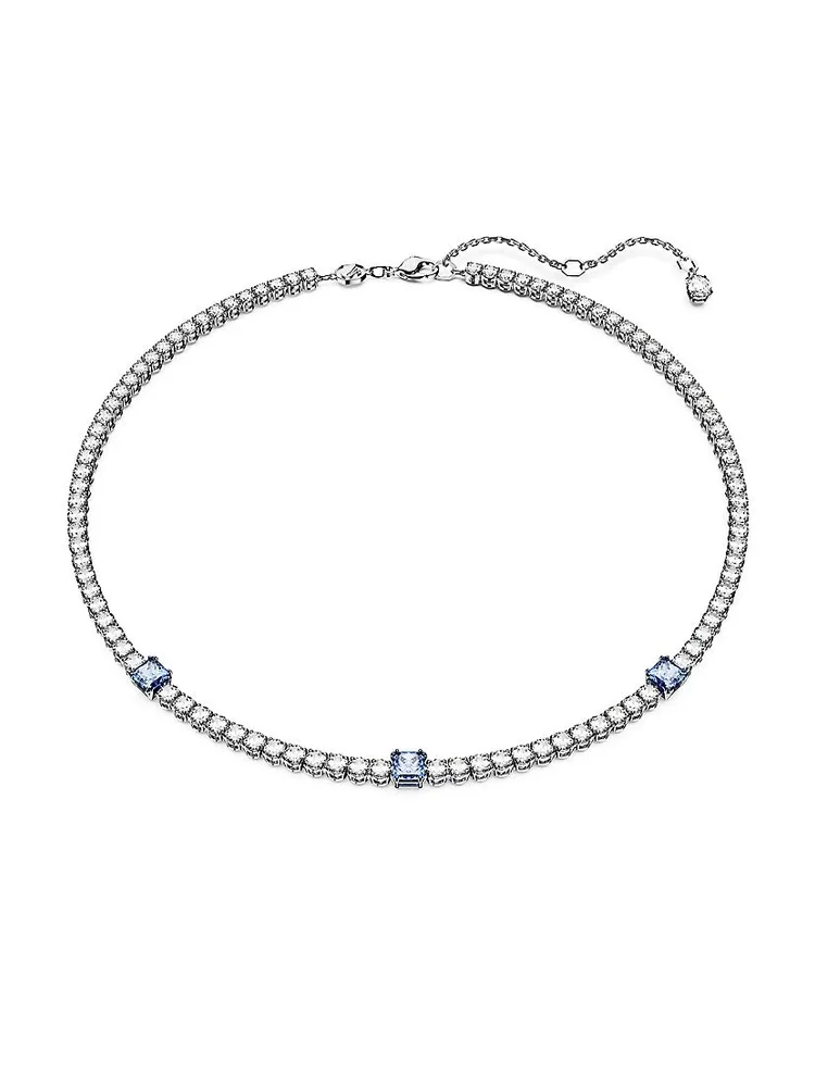 Matrix Rhodium-Plated & Crystal Tennis Necklace