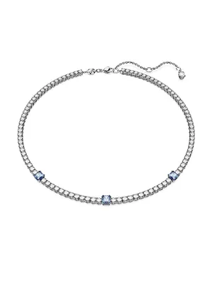 Matrix Rhodium-Plated & Crystal Tennis Necklace