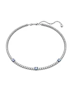 Matrix Rhodium-Plated & Crystal Tennis Necklace