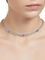 Matrix Rhodium-Plated & Crystal Tennis Necklace