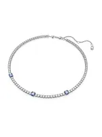 Matrix Rhodium-Plated & Crystal Tennis Necklace