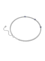 Matrix Rhodium-Plated & Crystal Tennis Necklace