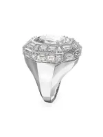 Mesmera Rhodium-Plated & Crystal Octagon Ring
