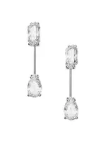 Mesmera  Rhodium-Plated & Crystal Bar Earrings