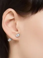 Mesmera  Rhodium-Plated & Crystal Bar Earrings