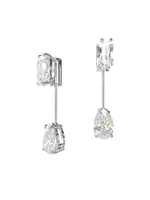 Mesmera  Rhodium-Plated & Crystal Bar Earrings