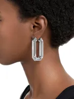Lucent Rhodium-Plated & Crystal Octagon Hoop Earrings