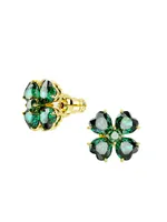 Idyllia Goldtone & Swarovski Crystal Four-Leaf Clover Stud Earrings