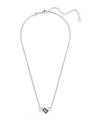 Mesmera Rhodium-Plated & Crystal Mixed-Cut Pendant Necklace