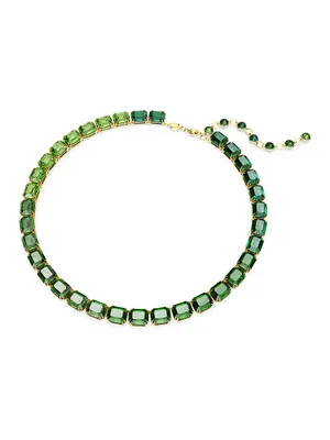 Millenia Goldtone & Gradient Crystal Octagon Necklace
