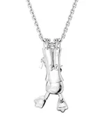 Disney 100 Rhodium-Plated & Crystal Donald Duck Pendant Necklace