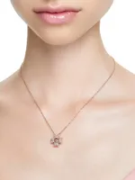 Idyllia Rose-Goldtone & Swarovski Crystal Four-Leaf Clover Pendant Necklace