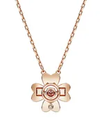 Idyllia Rose-Goldtone & Swarovski Crystal Four-Leaf Clover Pendant Necklace