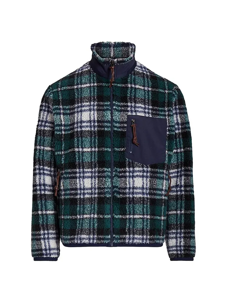 Plaid Fleece Jacquard Jacket