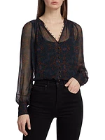 Marion Gathered Silk Top