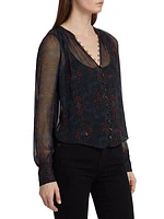 Marion Gathered Silk Top