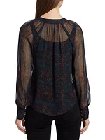 Marion Gathered Silk Top