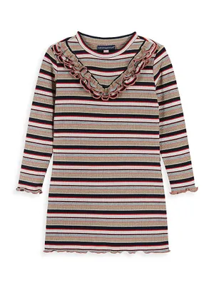 Little Girl's Striped Rib-Knit Dress