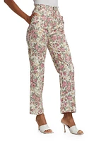 Kingston Floral Jacquard Wide-Leg Pants